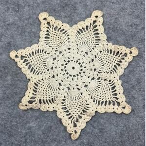 Vintage Antique Star Crochet Lace Doily Linen Coaster
